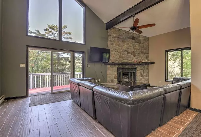 Waterfront Lake Harmony Home W/ Hot Tub & Fire Pit