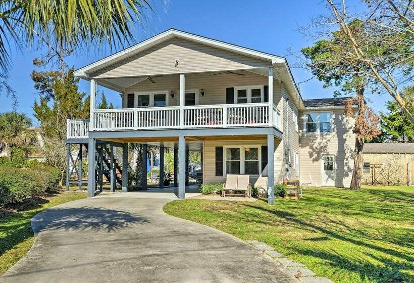 Canalfront Surfside Beach Home Walk To Beach!