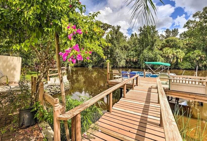 Lush Riverfront Escape W/ Private Boat Dock!