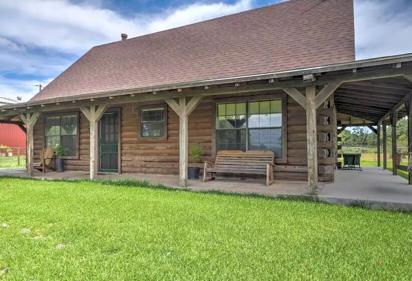 On Farm: Rustic Carmine Log Cabin W/ Porch!