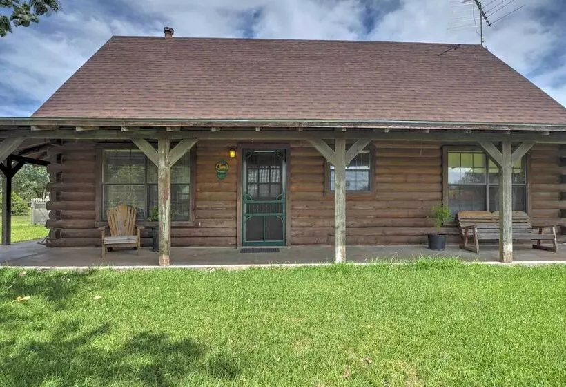On Farm: Rustic Carmine Log Cabin W/ Porch!