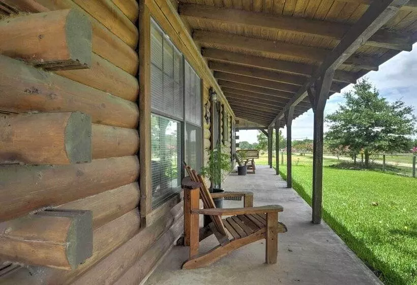 On Farm: Rustic Carmine Log Cabin W/ Porch!