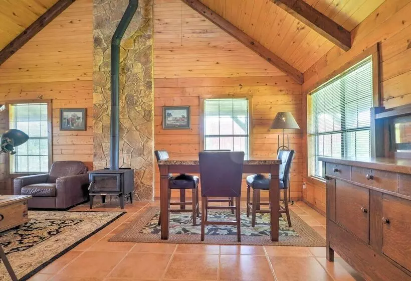 On Farm: Rustic Carmine Log Cabin W/ Porch!