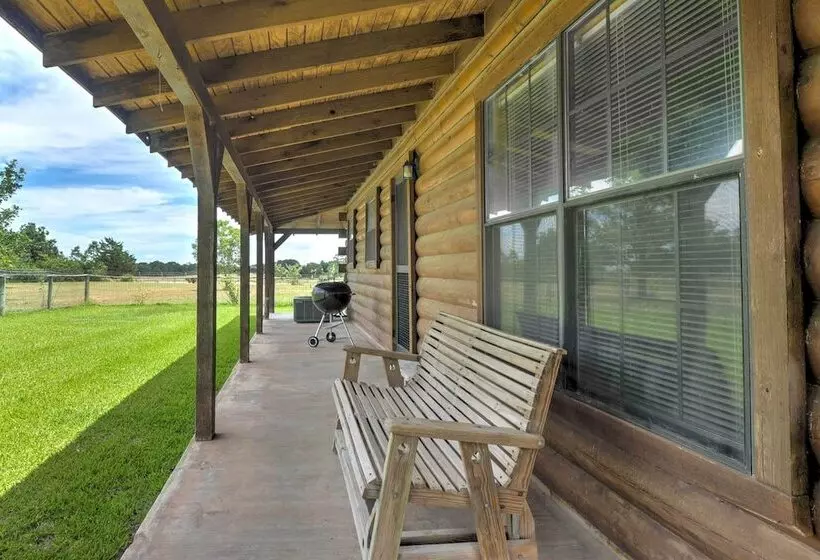 On Farm: Rustic Carmine Log Cabin W/ Porch!