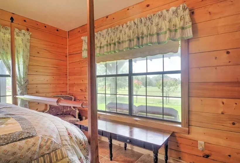 On Farm: Rustic Carmine Log Cabin W/ Porch!