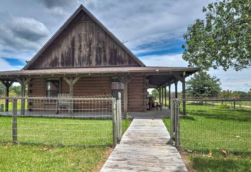 On Farm: Rustic Carmine Log Cabin W/ Porch!