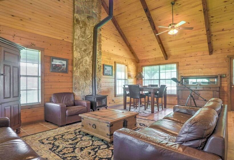 On Farm: Rustic Carmine Log Cabin W/ Porch!