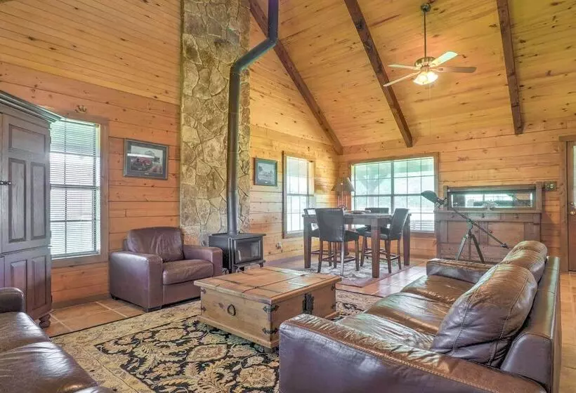 On Farm: Rustic Carmine Log Cabin W/ Porch!