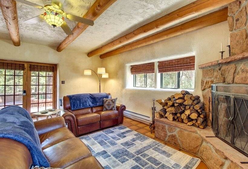Secluded Ramah Cottage: Patios & Outdoor Fireplace