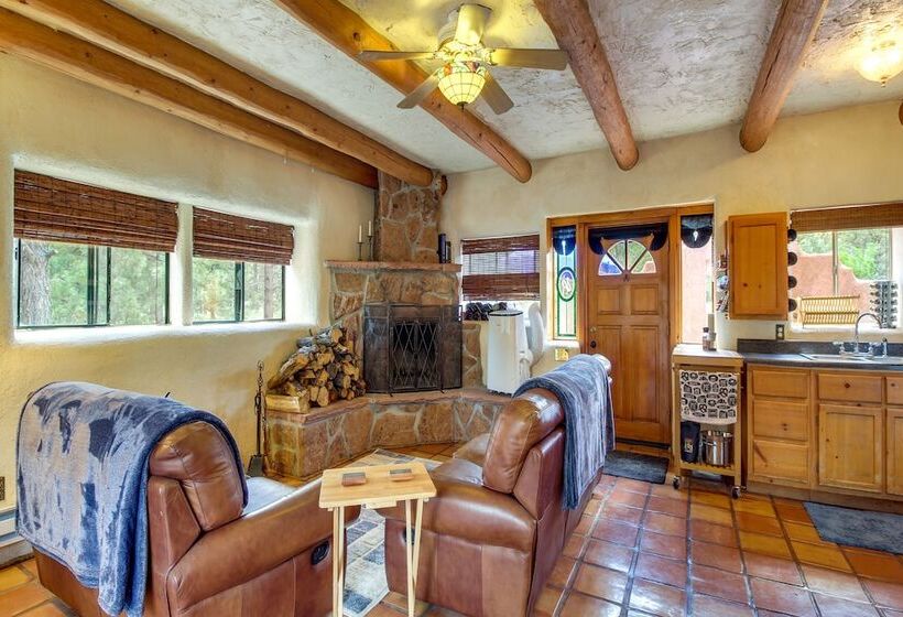 Secluded Ramah Cottage: Patios & Outdoor Fireplace