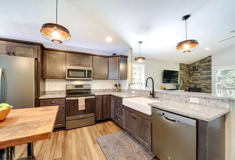 Deck + Mtn Views: Riverfront Cullowhee Home