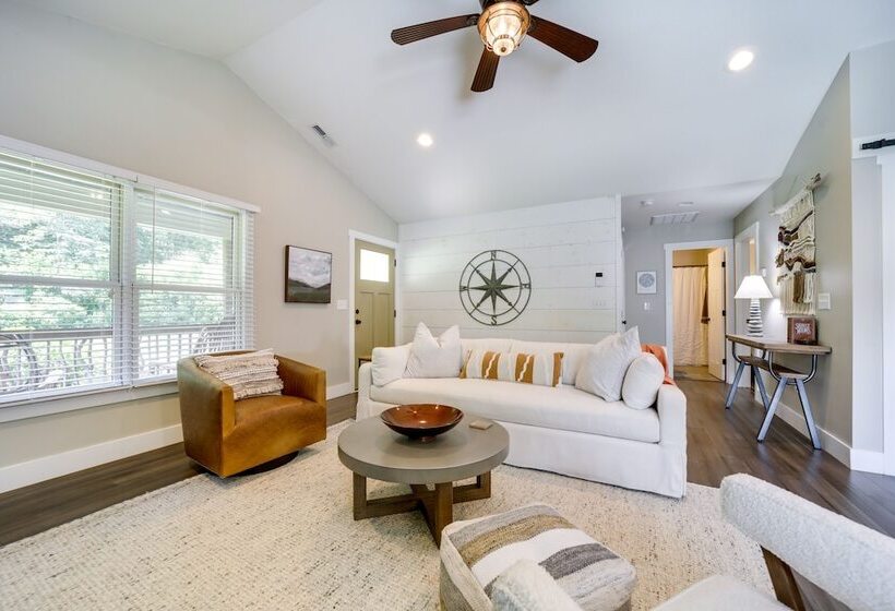 Deck + Mtn Views: Riverfront Cullowhee Home