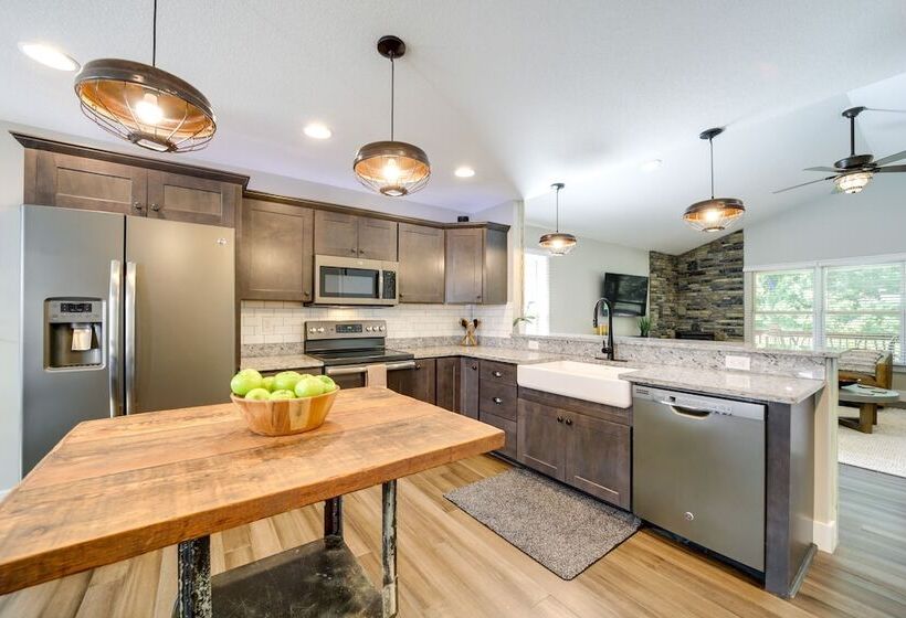 Deck + Mtn Views: Riverfront Cullowhee Home