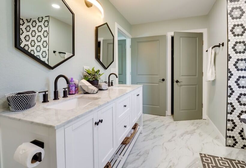 Spacious Grove Home Rental: Yard Games, Fire Pit!