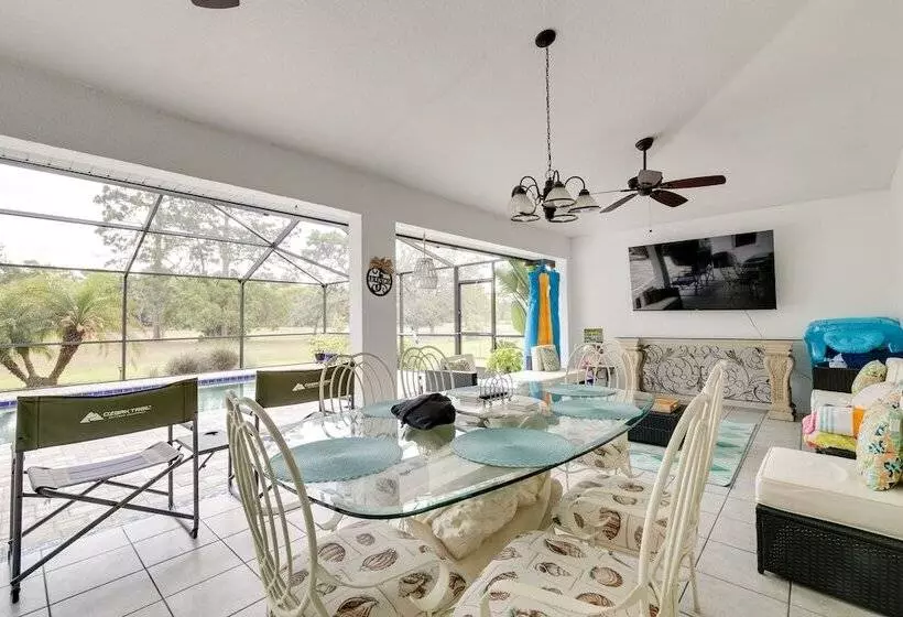 Spring Hill Home   Pool, Grill & Golf Course Views