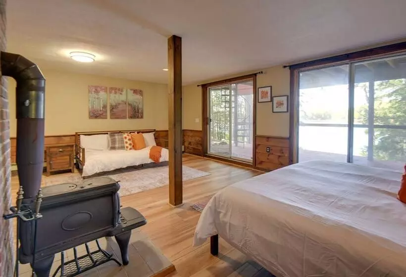 Waterfront New Durham Retreat: Swim Dock, Fire Pit