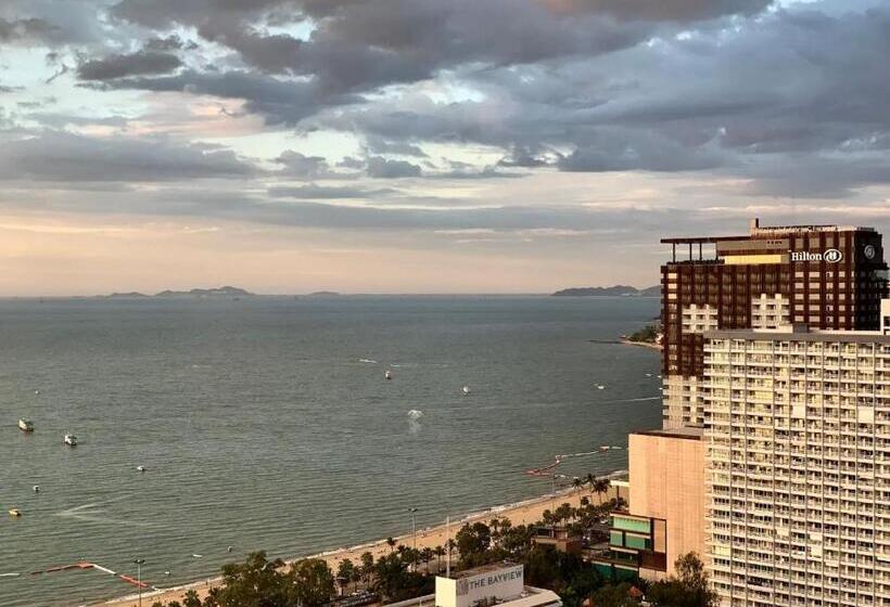 502 Edge芭提雅市中心25楼高层海景服务公寓，芭提雅海湾景观，近沙滩，步行街，购物中心