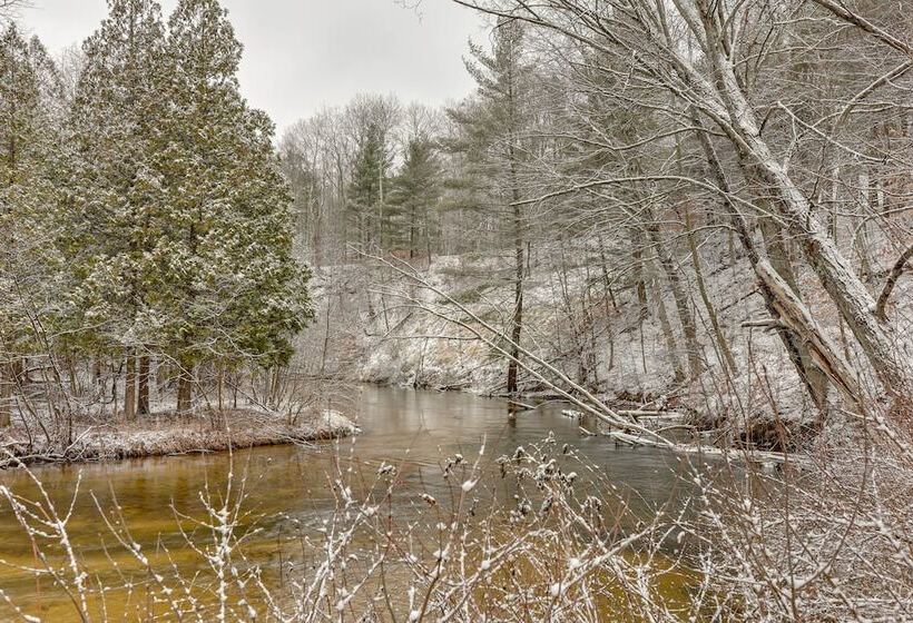Quiet Thompsonville Log Home: Deck & River Access!