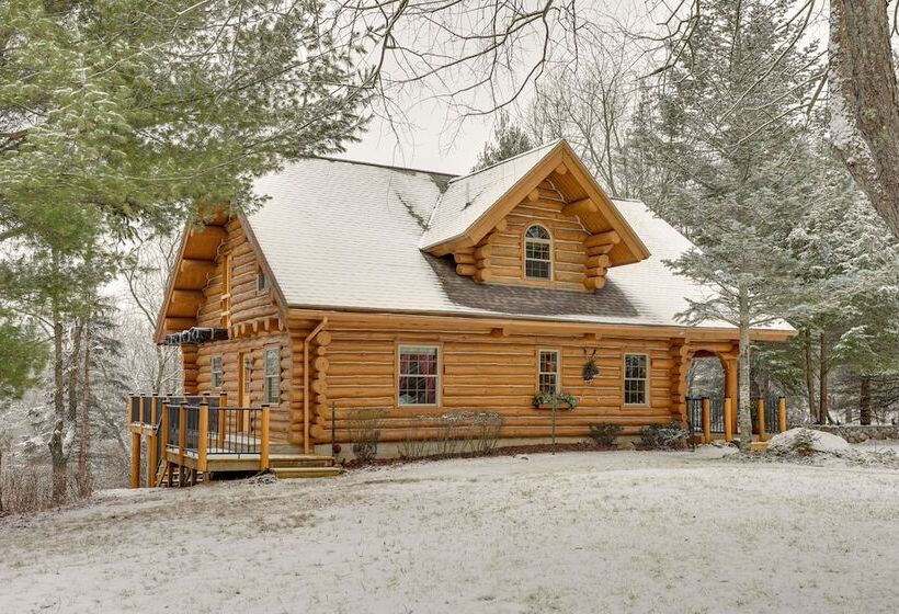 Quiet Thompsonville Log Home: Deck & River Access!
