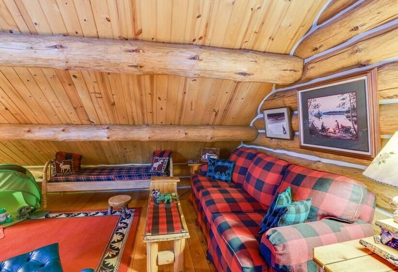 Quiet Thompsonville Log Home: Deck & River Access!