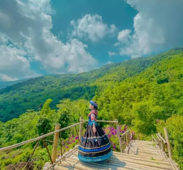 تختخواب و صبحانه Pu Luong Cuisine Garden Homestay