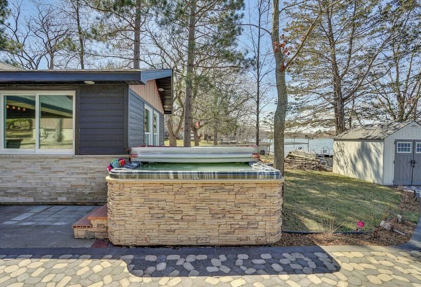 Fire Pit + Dock: Lakefront Cabin In Zimmerman!