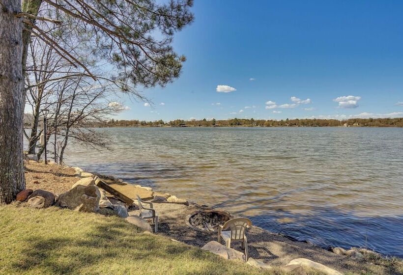 Fire Pit + Dock: Lakefront Cabin In Zimmerman!