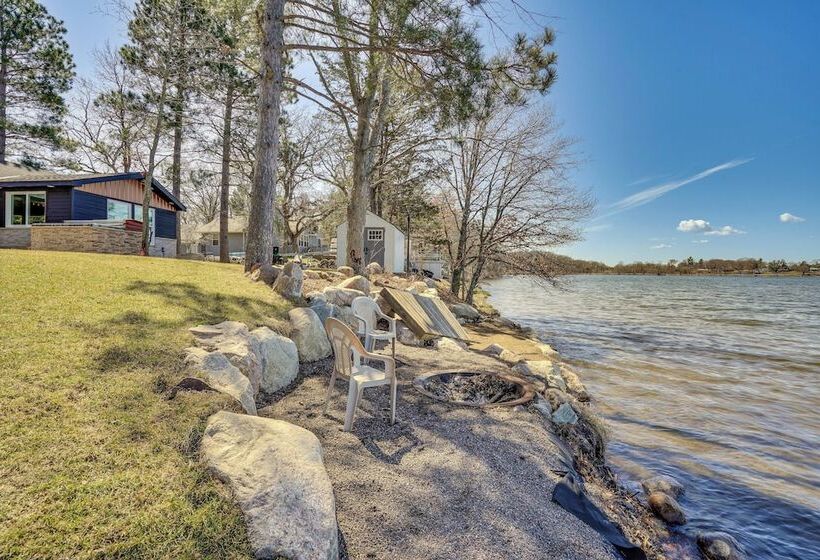 Fire Pit + Dock: Lakefront Cabin In Zimmerman!