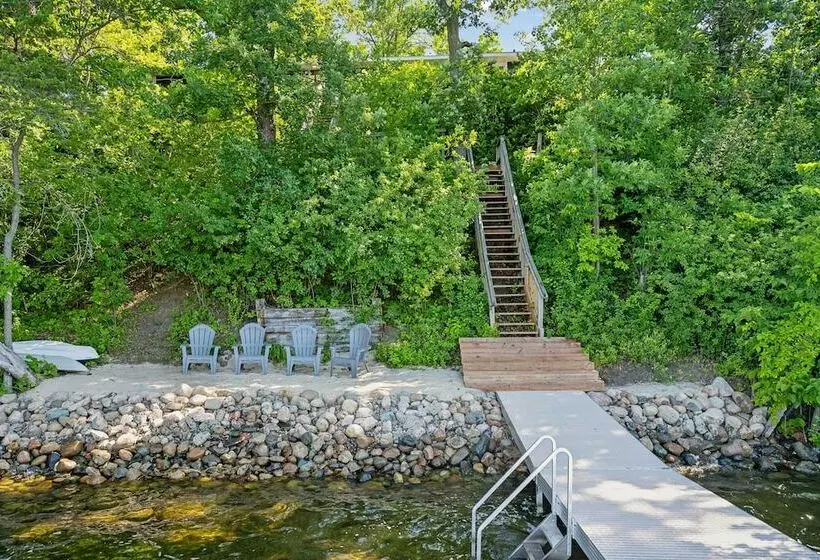 Waterfront Maple Lake Cabins W/ Private Beach!