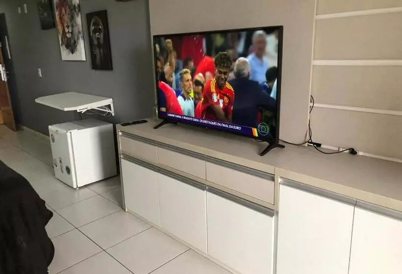 Flat Hotel Morador 1110 Suíte,sofá,varanda,cozinha