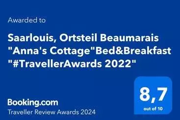 Bed and Breakfast Saarlouis, Ortsteil Beaumarais Anna S Cottagebed&breakfast #travellerawards 2022