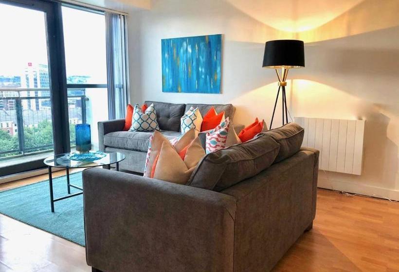 Heart Of Sheffield City With Balcony Views And Modern Decor