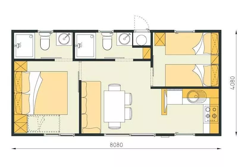هتل Mediteran Kamp Mobile Homes In Camping Puntica