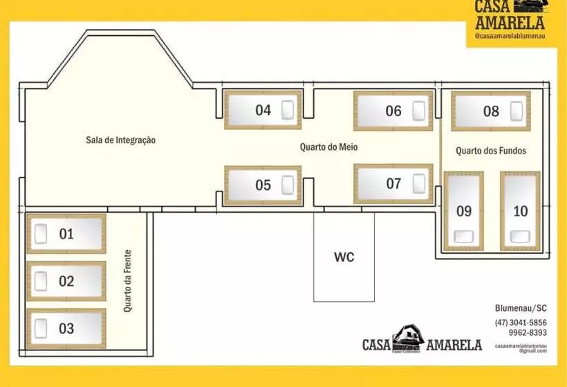 هاستل Casa Amarela Blumenau Hospedagem Alternativa
