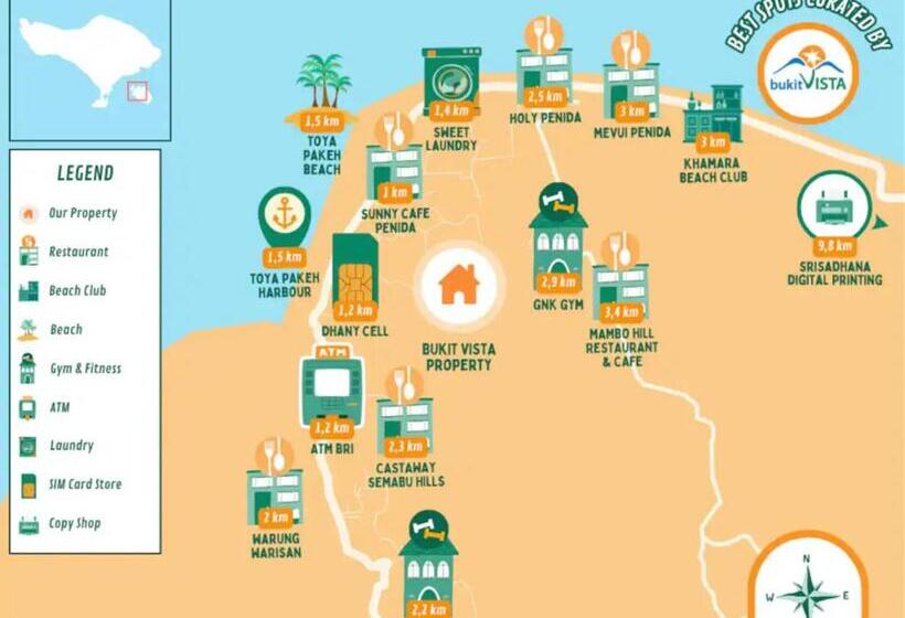 膳宿费 Villa Olala Penida Sea View