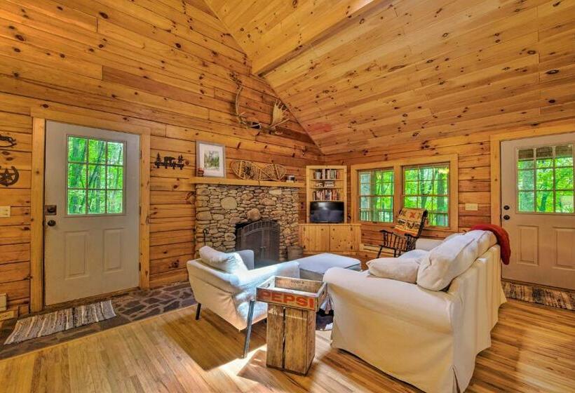 Secluded Waynesville Cabin Deck, Grill And Fire Pit