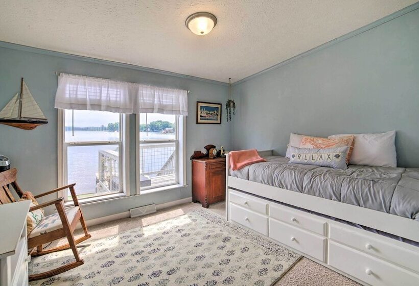 Waterfront Michigan Center Home W/ Boat Dock!