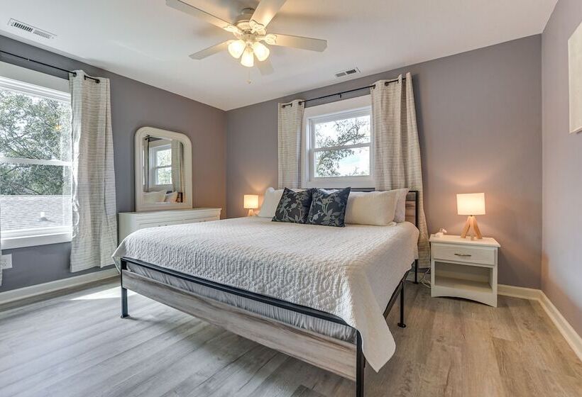 Oak Island Home W/ Pool: Walk To Long Beach!