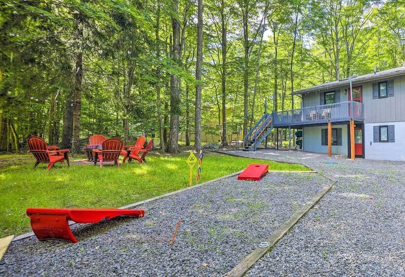 Wraparound Deck: Big Bass Lake Home In Gouldsboro