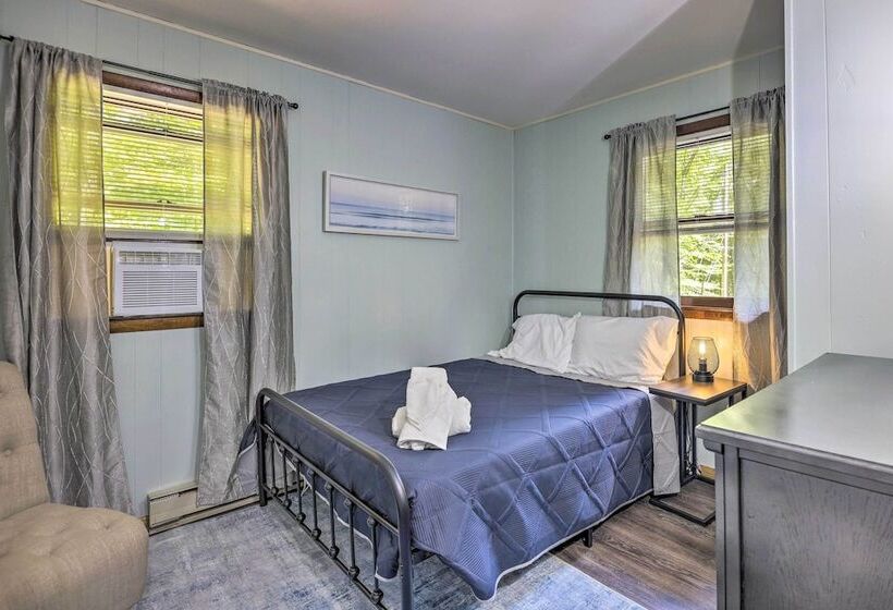 Wraparound Deck: Big Bass Lake Home In Gouldsboro