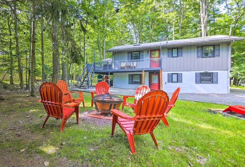 Wraparound Deck: Big Bass Lake Home In Gouldsboro