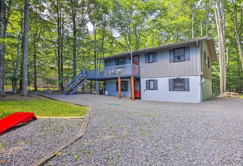 Wraparound Deck: Big Bass Lake Home In Gouldsboro