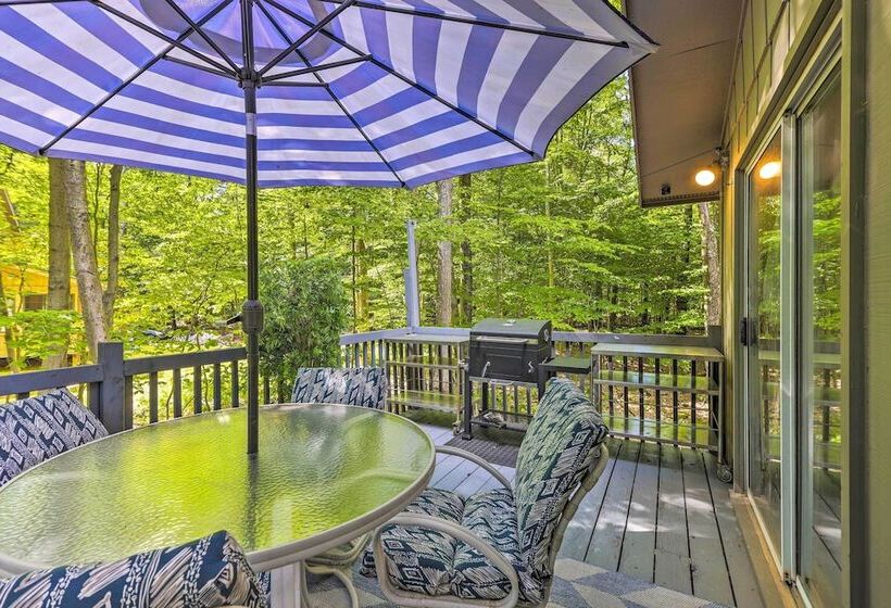 Wraparound Deck: Big Bass Lake Home In Gouldsboro