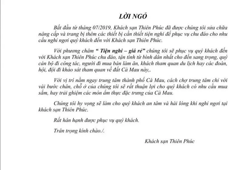 هتل Khách Sạn Thiên Phúc
