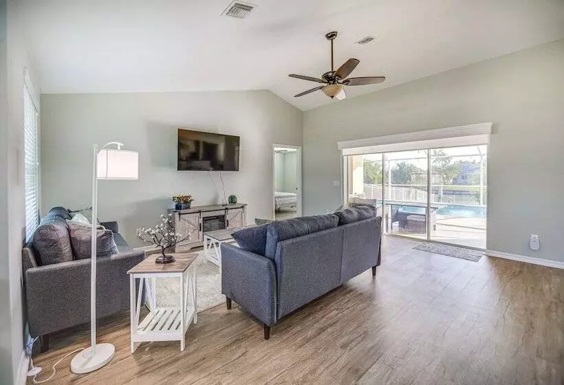 Dock & Fenced Yard: Canal Front Cape Coral Home!