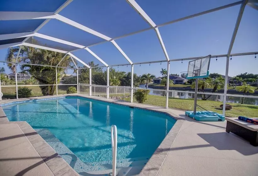 Dock & Fenced Yard: Canal Front Cape Coral Home!