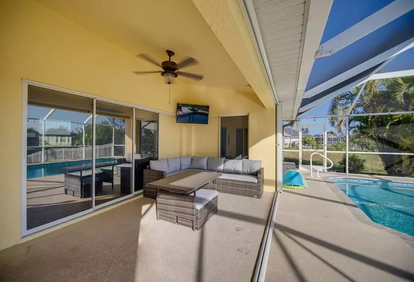 Dock & Fenced Yard: Canal Front Cape Coral Home!
