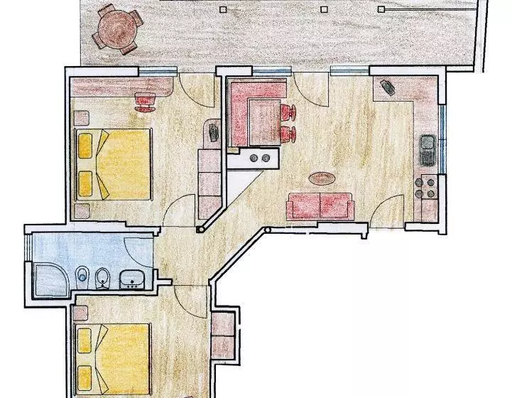 ホテル Fröhlichhof Wohnung Panorama