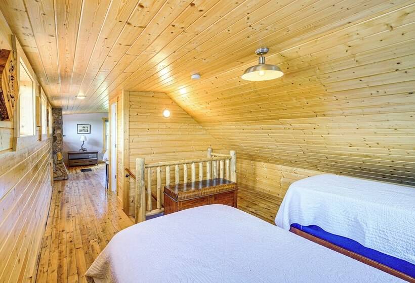 Deck & Scenic View: Historic Cabin In Piney Creek!