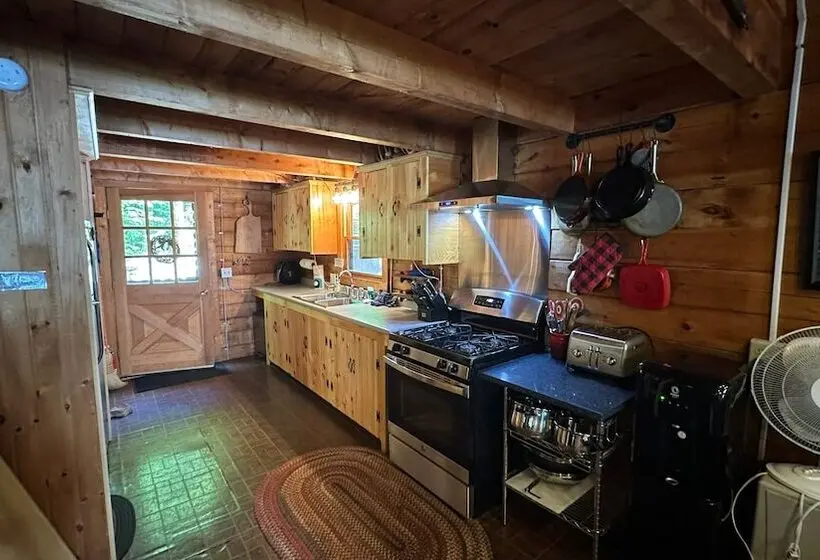 Cozy Log Cabin W/ Deck, Bbq Grill & Outdoor Firepit On Lower Wilson Pond